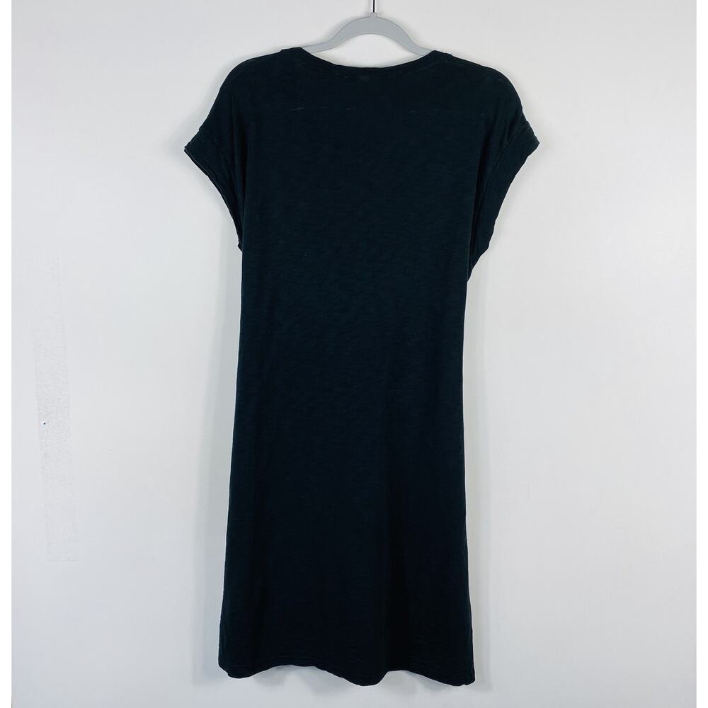 J. Crew T-Shirt Dress Large Black Short Sleeve Tie Waist 100% Cotton BI142 - Picture 3 of 6